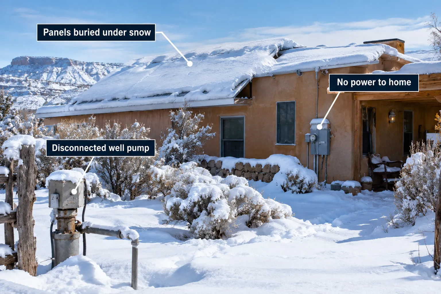How Winter Snow Buried This Off-Grid Solar System