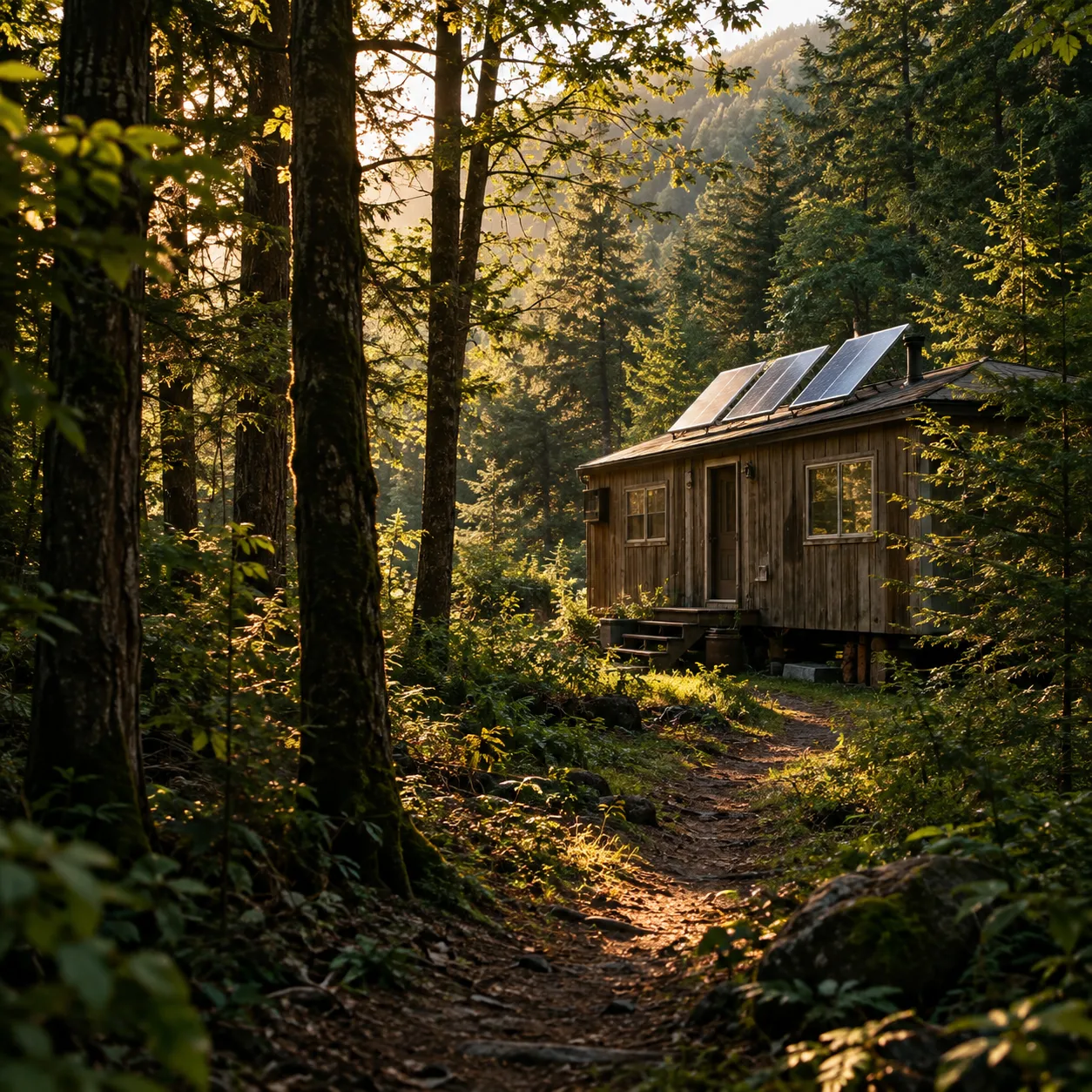 Man lives off-grid in tiny home at forest's edge, says he keeps 'one foot in society'