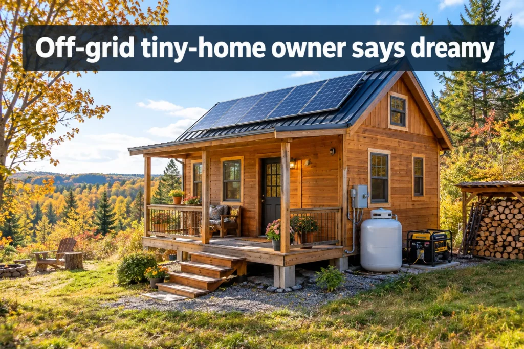 Off-grid tiny-home owner says dreamy videos don’t show the fuel costs, bugs, and backup plans