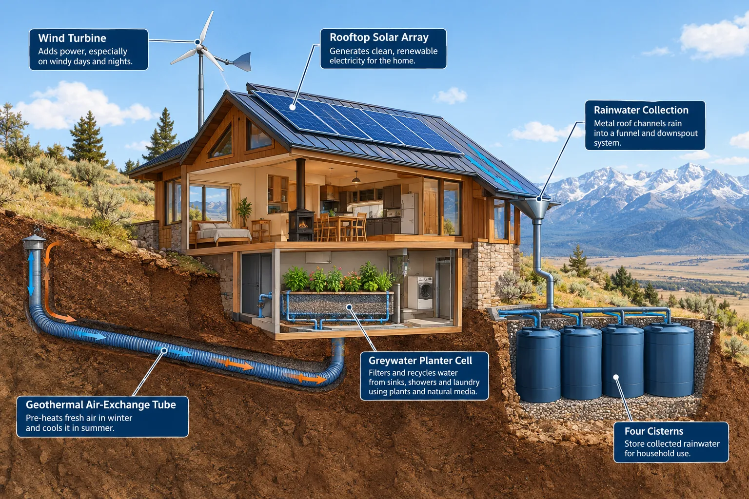 Off-Grid Systems That Make This Rare Off-Grid Earthship in Wyoming Fully Self-Sufficient